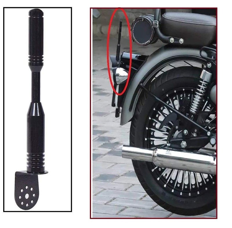 AOW Universal Black Sporty Antenna for Royal Enfield Electra 350 - Image 2