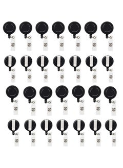 MARKQ [Pack of 100] Black Retractable Badge Reel with Clip – Durable ID Holder with Clear Vinyl Strap – Secure Badge Reel for ID Cards and keys  - Image 1