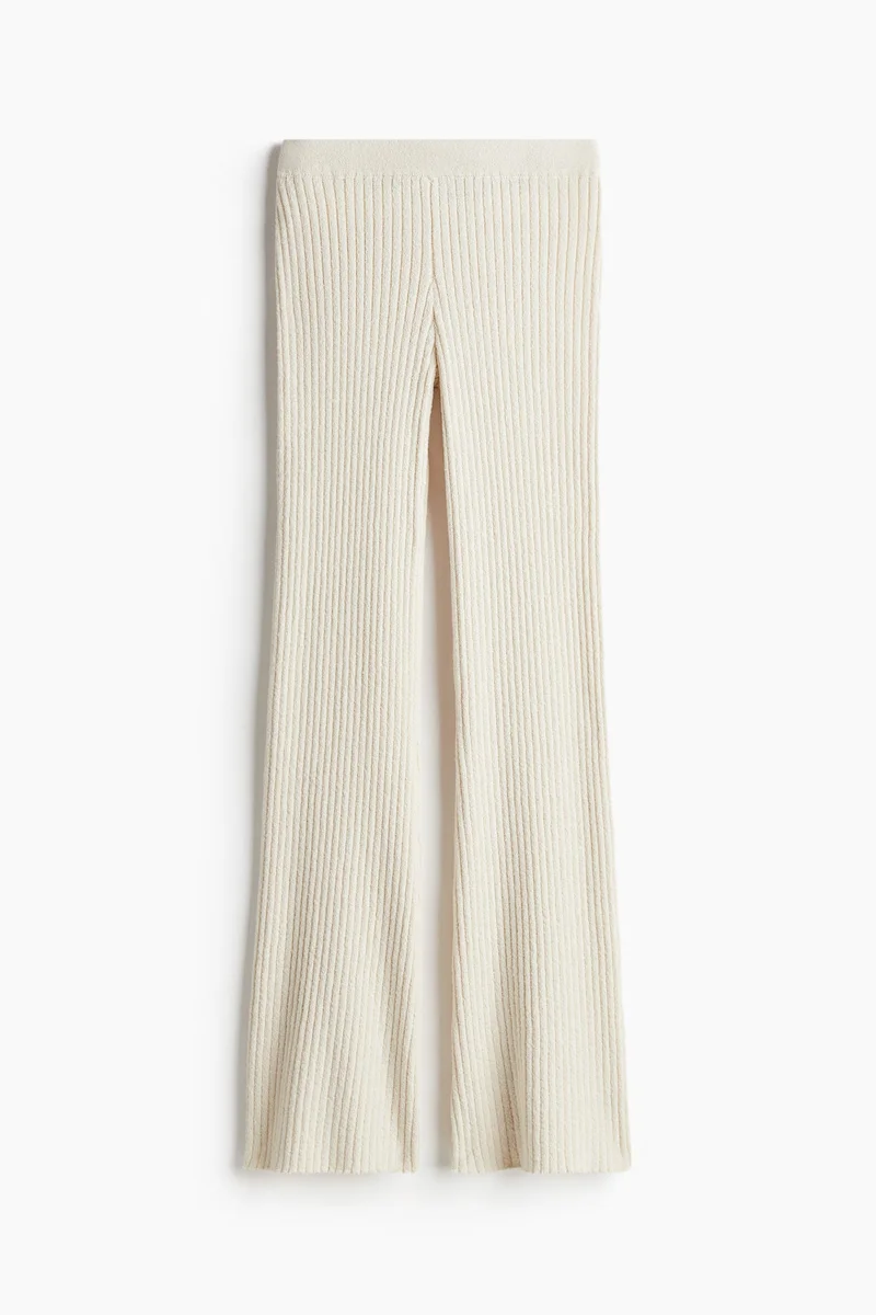 H&M Flared rib-knit trousers