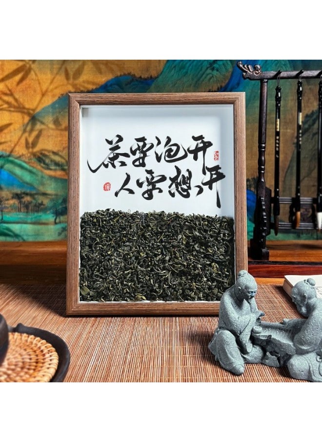 Generic Tea Room Desktop Ornaments Calligraphy And Painting Chinese Style Living Room Decorations Office Photo Frame Table Creative Gifts-Color:10inch [frame Frame + Tea + Calligraphy And Painting] [27.6*22.5cm] - Keep Your Love Running To The Mountains And Seas  - Image 5