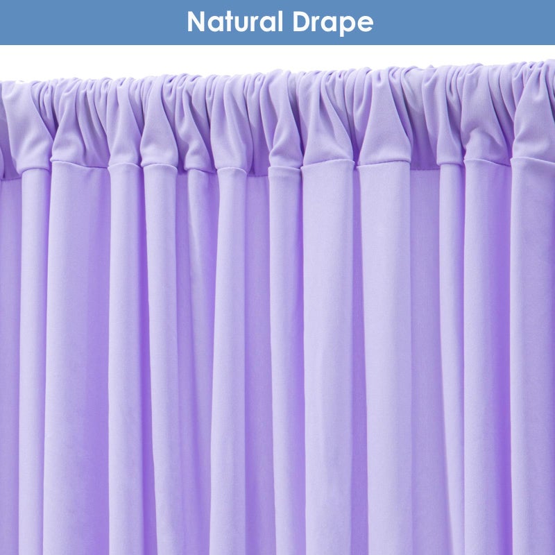 ESGOTBME 10x10ft Wrinkle Free Lavender Backdrop Curtain for Parties Soft Fabric Drapes Wedding Curtain Backdrop for Birthday Party Decorations Background for Photography 5x10ft,2 Panels - Image 4