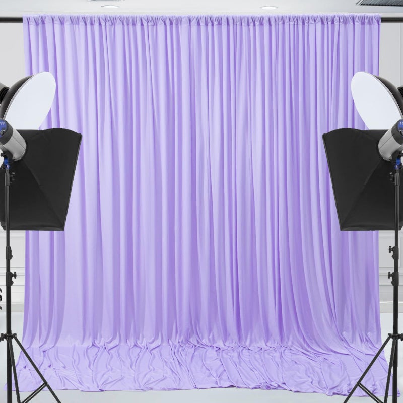 ESGOTBME 10x10ft Wrinkle Free Lavender Backdrop Curtain for Parties Soft Fabric Drapes Wedding Curtain Backdrop for Birthday Party Decorations Background for Photography 5x10ft,2 Panels - Image 2