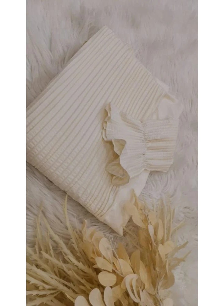 Noor Women's prayer shawl (pleated), wide and comfortable, excellent cool material (reversed) - Image 2