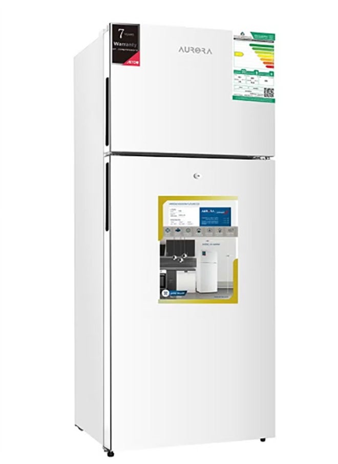 Double Door Refrigerator 396L , 295L Fridge, 101L Freezer, Electronic Control, Automatic Defrost, Energy Efficiency SASO D Class, 42dB Noise Level, 2 Adjustable Glass Shelves, 4 Transparent Door Balconies, Inner Light, Lock & Key | White Color | AR-580RNK