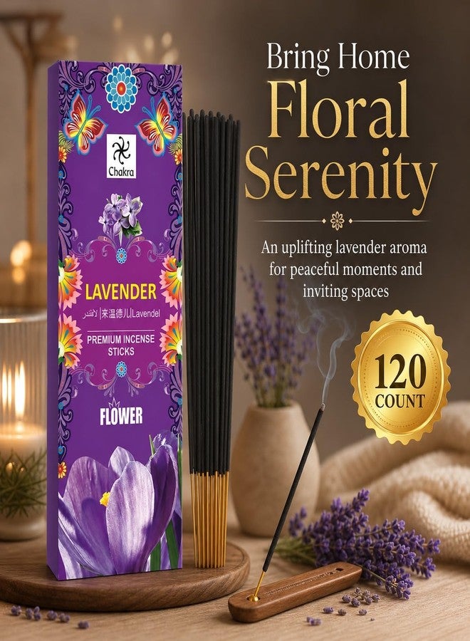 Chakra Lavender Incense Sticks – Pack of 6 (120 Sticks Total) | Natural Hand-Rolled Aromatherapy Sticks for Relaxation, Meditation & Air Purifying - Image 2