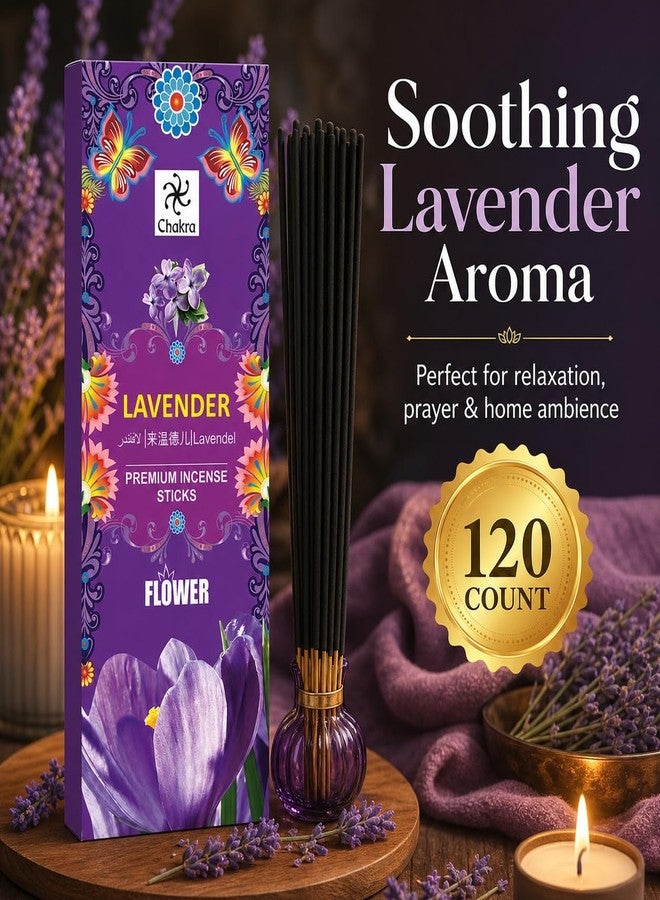 Chakra Lavender Incense Sticks – Pack of 6 (120 Sticks Total) | Natural Hand-Rolled Aromatherapy Sticks for Relaxation, Meditation & Air Purifying - Image 3
