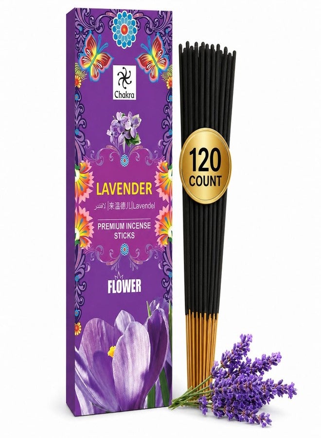 Chakra Lavender Incense Sticks – Pack of 6 (120 Sticks Total) | Natural Hand-Rolled Aromatherapy Sticks for Relaxation, Meditation & Air Purifying - Image 1
