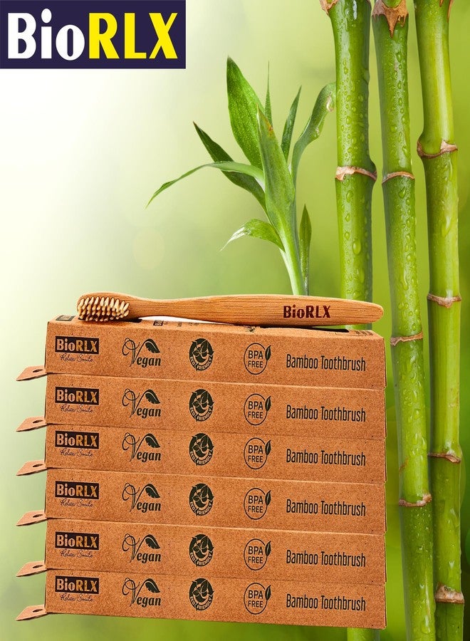 BioRLX Bamboo Toothbrush - Biodegradable Wooden Toothbrushes, Natural BPA Free - Wooden Toothbrush, Eco-Friendly - Compostable and Durable (Two Pieces, Medium) - Image 5
