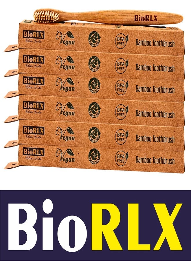 BioRLX Bamboo Toothbrush - Biodegradable Wooden Toothbrushes, Natural BPA Free - Wooden Toothbrush, Eco-Friendly - Compostable and Durable (Two Pieces, Medium) - Image 4