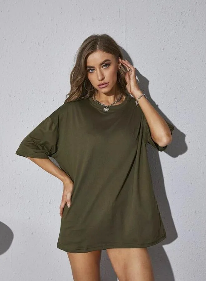 تايك تو تيشيرت بطبعة جرافيك قصة واسعة