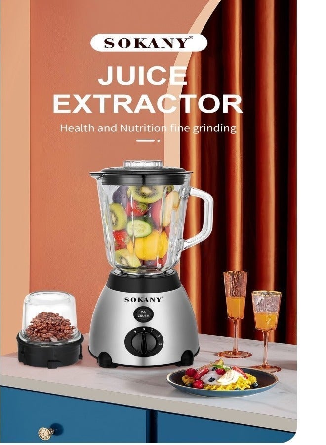 سوكاني عصارة وخلاط متعدد الوظائف، بقوة 400 واط، طقم من قطعتين، مع زجاجة ماء سعة 1.5 لتر - Image 5