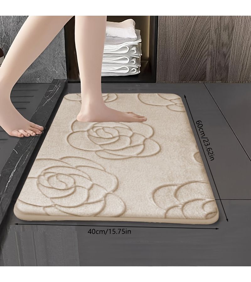 Royal Blue Anti Slip Bathroom Shower Mat Soft Thickened Quick Dry Machine Washable Fiber Carpet For Kitchen Bedroom Living Room Decor 40x60 - Image 3