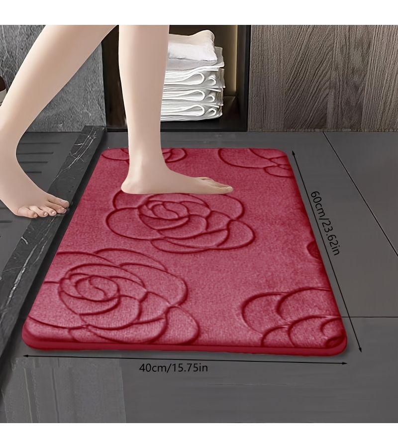 Royal Blue Anti Slip Bathroom Shower Mat Soft Thickened Quick Dry Machine Washable Fiber Carpet For Kitchen Bedroom Living Room Decor 40x60 - Image 4