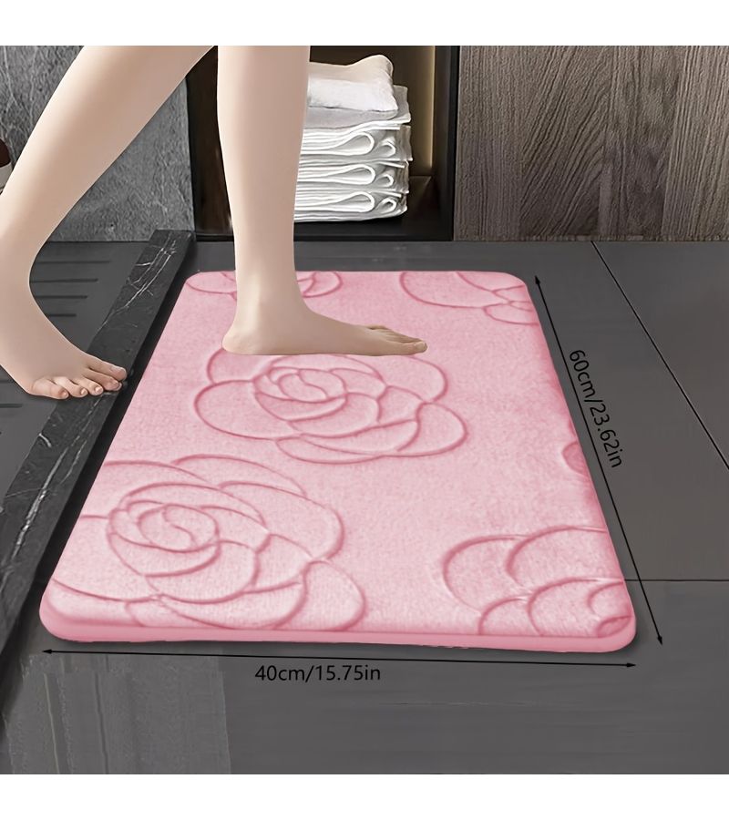 Royal Blue Anti Slip Bathroom Shower Mat Soft Thickened Quick Dry Machine Washable Fiber Carpet For Kitchen Bedroom Living Room Decor 40x60 - Image 1