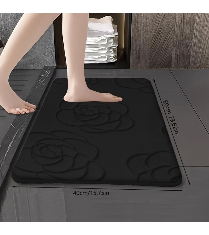 Royal Blue Anti Slip Bathroom Shower Mat Soft Thickened Quick Dry Machine Washable Fiber Carpet For Kitchen Bedroom Living Room Decor 40x60 - Image 2
