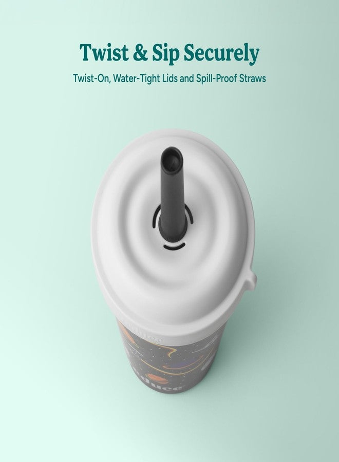 REDUCE GoGo's Kids Portable Tumbler Cups with Lids and Spill-Proof Straws - 5 Pack of Stackable 12 oz Tumblers with Twist-On Lids - Easy Storage, Dishwasher Safe - New Explorer - Image 4