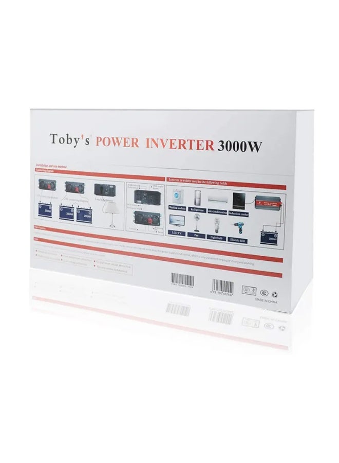 توبيز محول طاقة للسيارة بقوة 3000 واط، شاشة LED، محول طاقة تيار متردد من 12 فولت إلى 220 فولت، عاكس موجة جيبية معدلة لأجهزة الكمبيوتر المحمول والكمبيوتر اللوحي والأنظمة الشمسية والتخييم - INVERTOR 3000 - Image 5