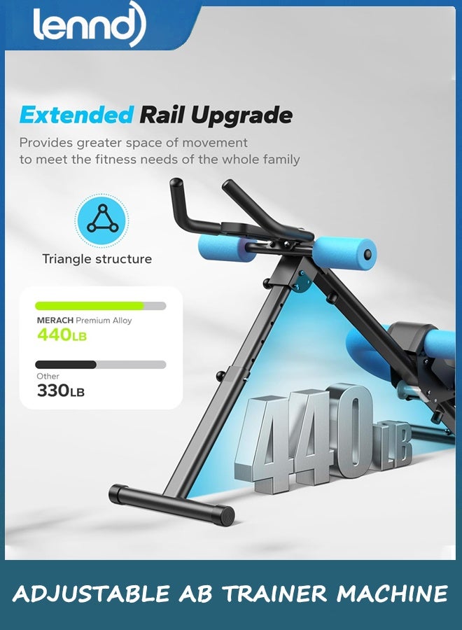 LENND Ab Machine, Ab Workout Equipment, Adjustable Ab Trainer Machine for Abs Workout at Home Gym, Foldable, Knee Protection, Abdominal Trainer for Stomach Workout - Image 3