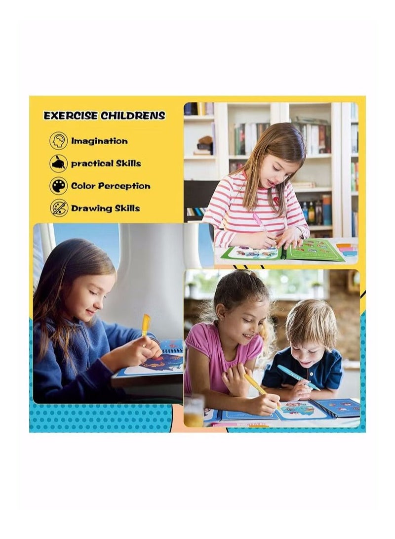 1 Pieces Water Draw Books Water Pen Coloring Books with 1 Pieces Pens - Image 2