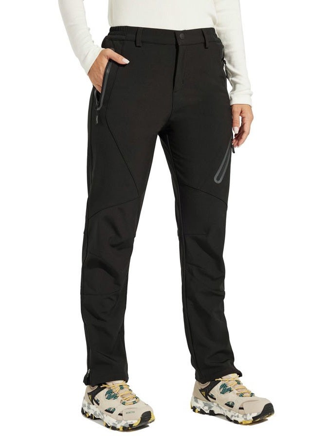 Willit Women's Winter Hiking Pants Waterproof Warm Snow Pants Outdoor Pants Insulated Cold Weather Black XL - Image 1