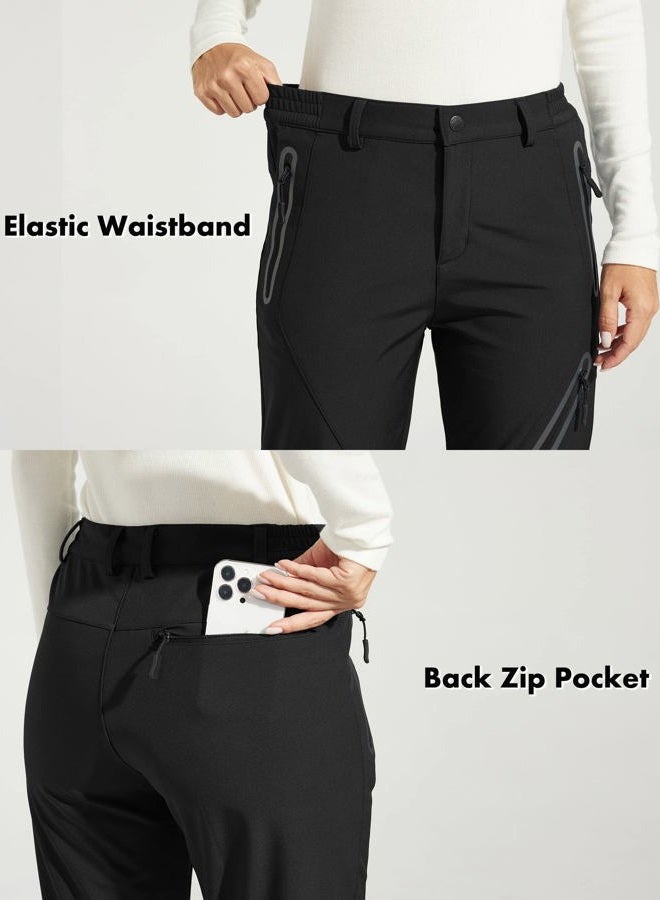 Willit Women's Winter Hiking Pants Waterproof Warm Snow Pants Outdoor Pants Insulated Cold Weather Black XL - Image 5