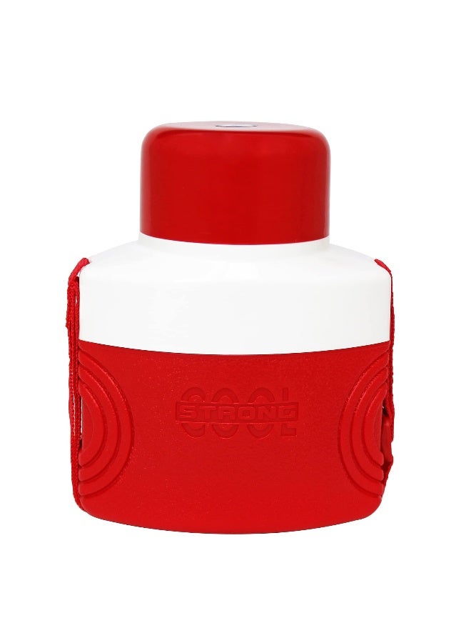 Asian 900ml Plastic Water Bottle with Strap Kids Water Bottle Cool Strong Red Design, Featuring Flip Spout and Cup Lid for School Travel and Outdoor Sports - Image 2