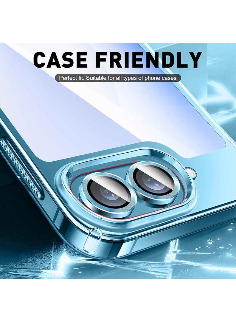 ثيودور واقي عدسة الكاميرا من قطعتين لهاتف Z Flip 6 مع غطاء كاميرا من الزجاج المقوى عالي الدقة 9H مضاد للخدش وحلقة كاميرا من سبائك الألومنيوم، أزرق - Image 5