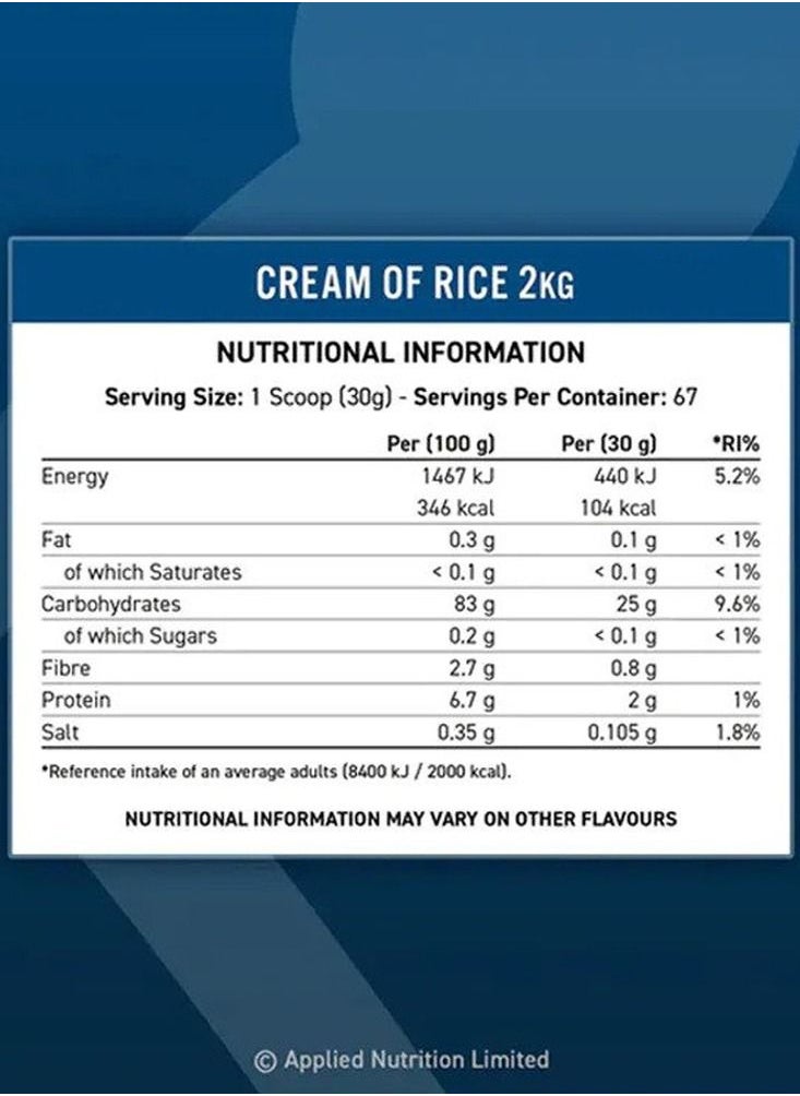 Applied Nutrition - Cream Of Rice Raspberry Ripple 67 Servings 2Kg - Image 1