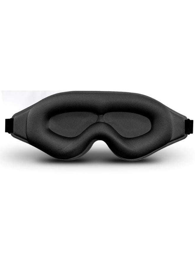 Aknzlmed Sleep Mask, 3D Eye Mask for Sleeping, Women Men Side Sleeper, No Eye Pressure 100% Blocking Light Sleeping Mask with Adjustable Strap Blindfold Yoga, Traveling, Nap, Black - Image 2