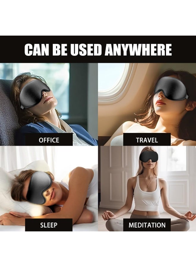Aknzlmed Sleep Mask, 3D Eye Mask for Sleeping, Women Men Side Sleeper, No Eye Pressure 100% Blocking Light Sleeping Mask with Adjustable Strap Blindfold Yoga, Traveling, Nap, Black - Image 5