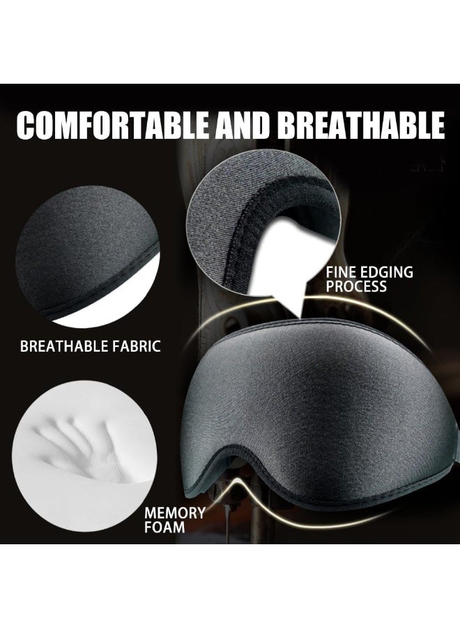 Aknzlmed Sleep Mask, 3D Eye Mask for Sleeping, Women Men Side Sleeper, No Eye Pressure 100% Blocking Light Sleeping Mask with Adjustable Strap Blindfold Yoga, Traveling, Nap, Black - Image 4