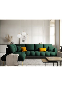 Al Home 5 Seater L-shape velvet Sofa 85×180×85×250 Cm - Green  - Image 1