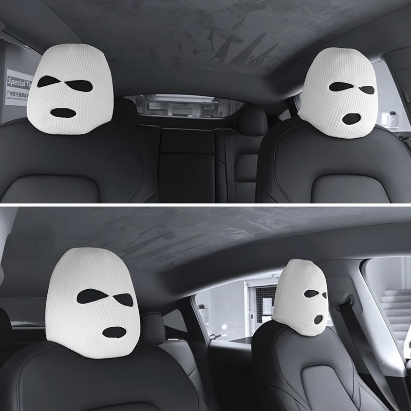 JNNJ 2 Pieces Breathable White Headrest Cover for Cars - Image 5