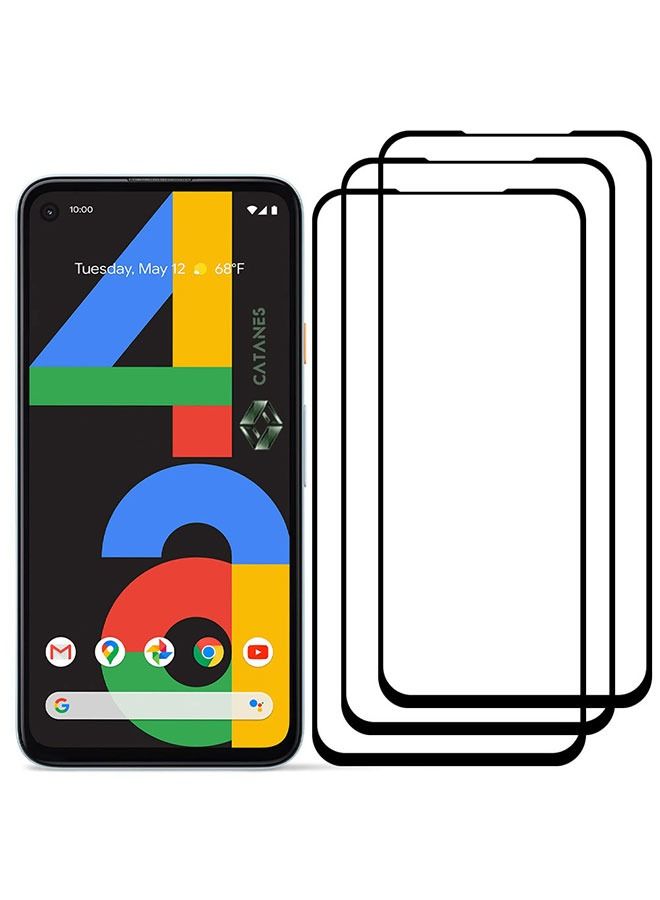 CATANES مجموعة من 3 قطع من واقي الشاشة الزجاجي المقوى لهاتف Google 4a 4G مع غراء كامل من الخلف - Image 3