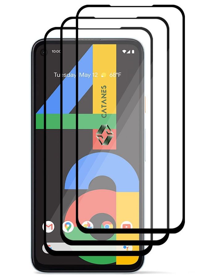 CATANES مجموعة من 3 قطع من واقي الشاشة الزجاجي المقوى لهاتف Google 4a 4G مع غراء كامل من الخلف - Image 2