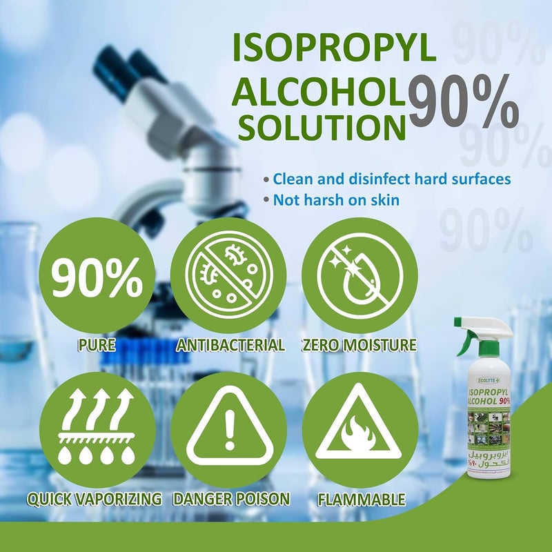 ECOLYTE+ كحول إيزوبروبيل 90% رذاذ مطهر - 500 مل - Image 4