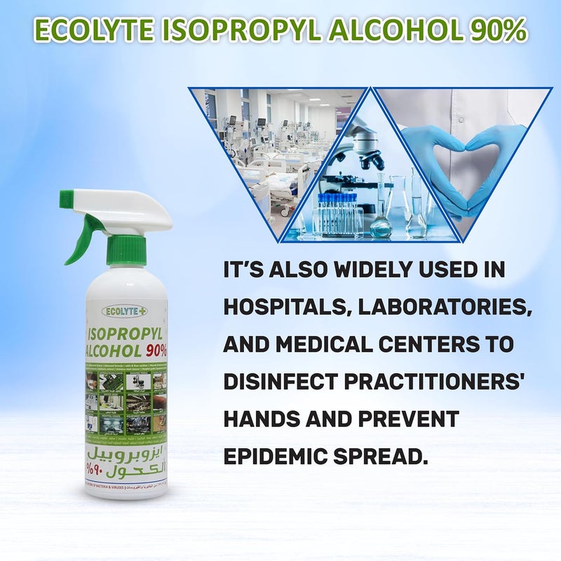 ECOLYTE+ كحول إيزوبروبيل 90% رذاذ مطهر - 500 مل - Image 5
