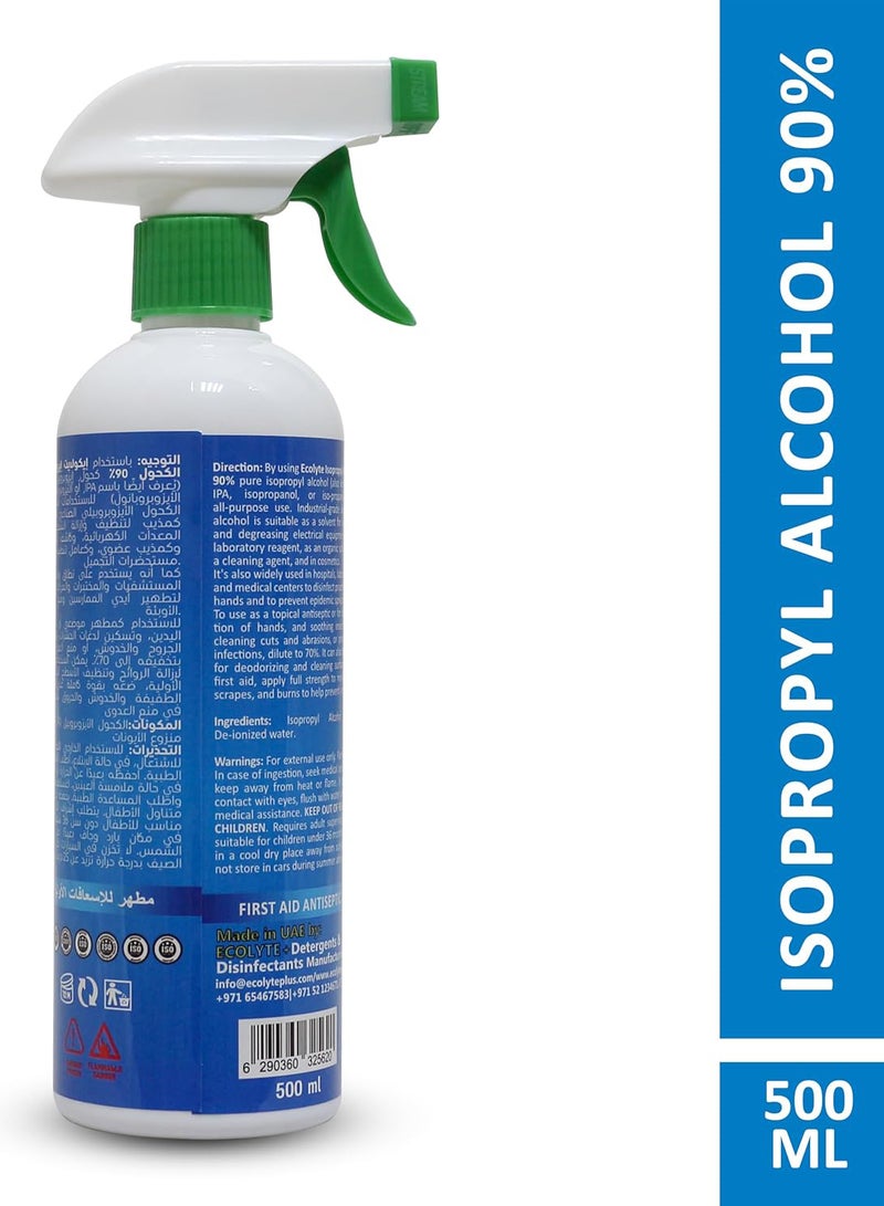 ECOLYTE+ Isopropyl Alcohol 90% Disinfectant Spray - 500 ml - Image 2