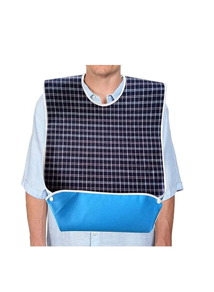 NIBEMINENT Adult Bibs, Waterproof Eldly Bib, Washable Dining Bibs Mealtime Bib Clothing Protector, for Elderly Men Women, Reusable Protector - Image 1