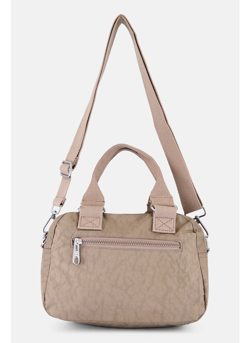 I Love Fashion Women Brand Logo Handbag 26 L x 19 H x 10 W cm, Beige  - Image 2