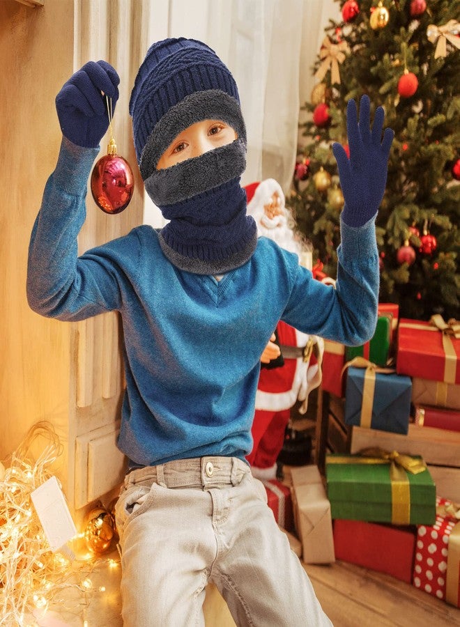 JaGely 12 Pcs Kids Winter Hat Glove Scarf Sets Kids Beanie Cap Touch Screen Gloves and Warm Circle Neck Scarf for Toddler Boys Girls - Image 5