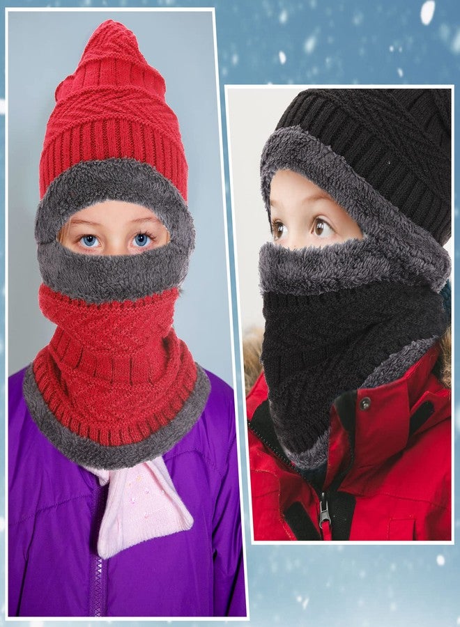 JaGely 12 Pcs Kids Winter Hat Glove Scarf Sets Kids Beanie Cap Touch Screen Gloves and Warm Circle Neck Scarf for Toddler Boys Girls - Image 4