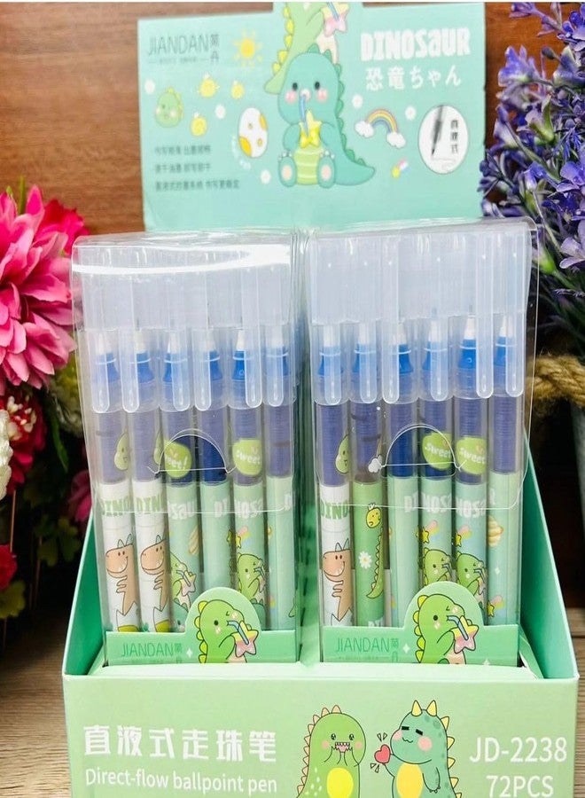 Radhya Accessories Gel Pens for Writing, Cartoon Design Lightweight Gel Pen with Comfortable Grip for Extra Smooth Writing, for School & Office, Birthday Return Gift (6 Pcs) – Blue Ink (Dinosaur) - Image 3