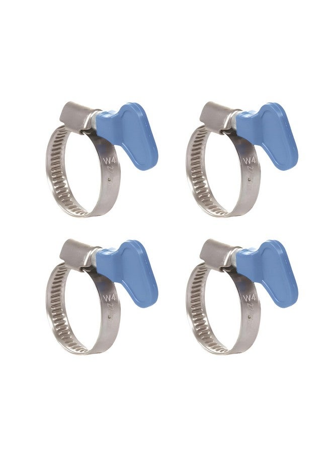 NEW WARE مشبك خرطوم من الفولاذ المقاوم للصدأ قابل للتعديل بقطر 1 بوصة مع مفتاح للاستخدامات الصحية والسيارات والميكانيكية (عبوة من 4) - Image 1