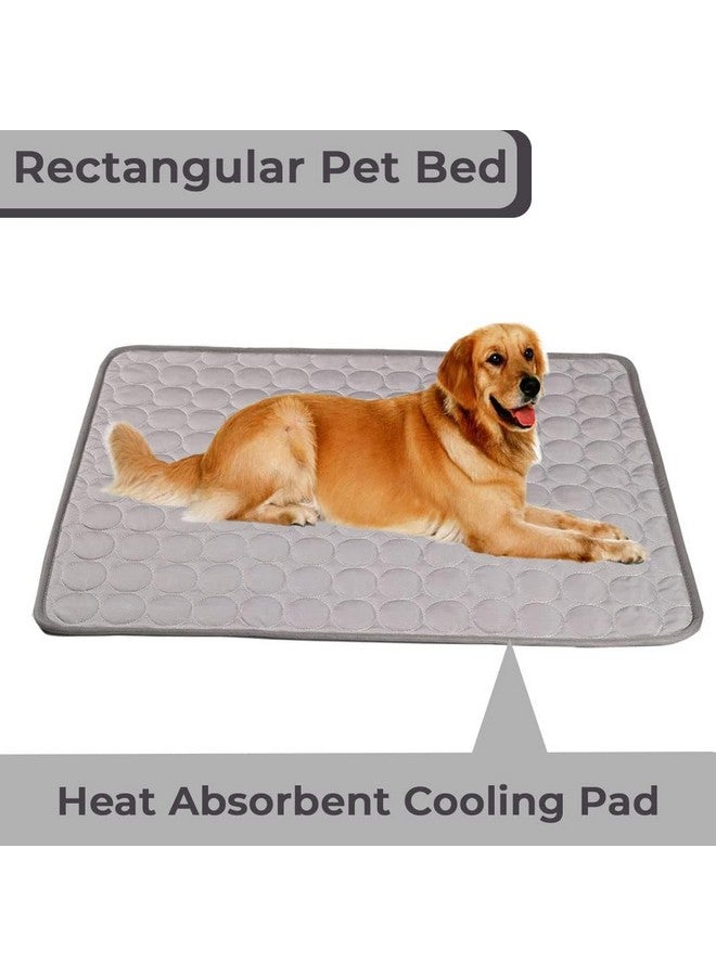 Hearts Rectangular Dog & Cat Bed|Premium Cool Ice Silk With Polyester With Bottom Mesh|Multi-Utility Self-Cooling Pad For Dog & Cat|Light-Weight & Durable Dog Bed|Zqcj001G-M|Grey - Image 3