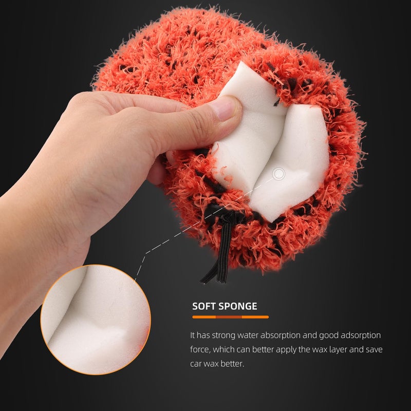 SPTA مجموعة فرشاة عجلات السيارة SPTA، 2 قطعة فرشاة حافة من الألياف الدقيقة مع 2 غطاء كبير و2 صغير قابل للتبديل، فرشاة منظف الحافة لتنظيف العجلات، فرشاة تنظيف العجلات لجميع أنواع العجلات - Image 5