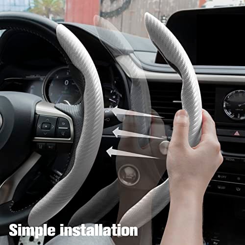 amiss غطاء عجلة القيادة المضاد للانزلاق من أميش مصنوع من ألياف الكربون، غطاء واقي لعجلة السيارة عالمي بنسبة 99% - Image 4