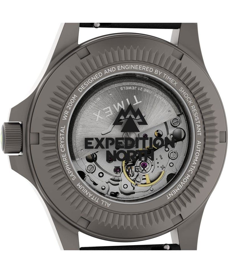 Timex Men's Expedition North Titanium Automatic 41mm Watch - Black Strap Black Dial Titanium Case - Image 4