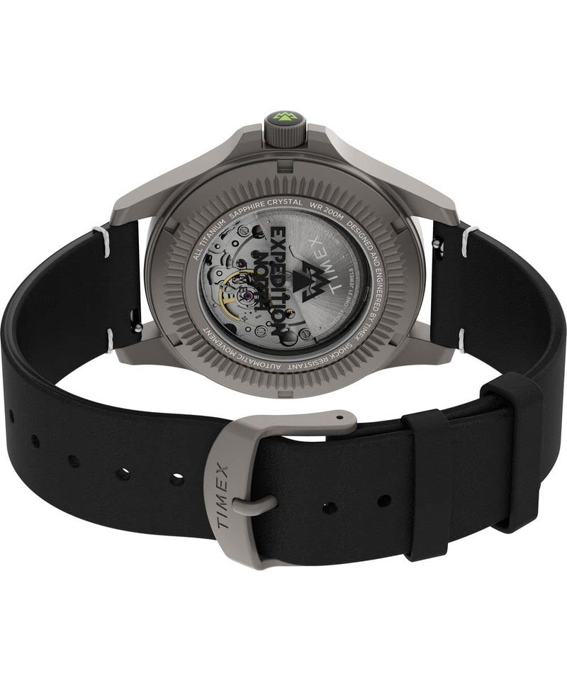 Timex Men's Expedition North Titanium Automatic 41mm Watch - Black Strap Black Dial Titanium Case - Image 5