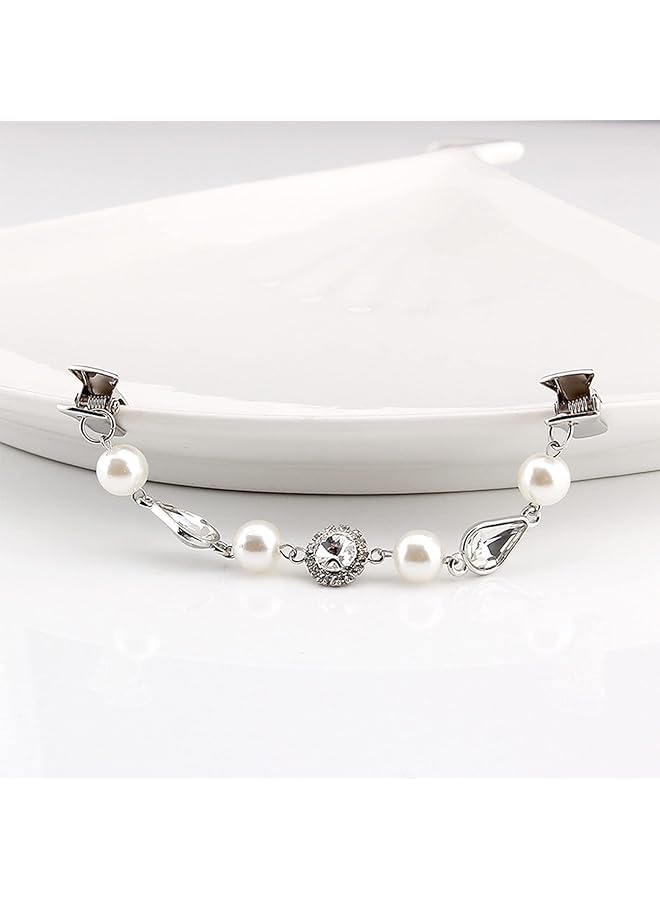 إيروريكس بروشات لؤلؤية عصرية للنساء مكونة من قطعتين من مشابك السترة الكلاسيكية مع أحجار الراين وإكسسوارات السترة - Image 2